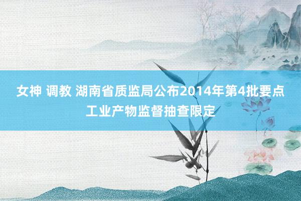 女神 调教 湖南省质监局公布2014年第4批要点工业产物监督抽查限定