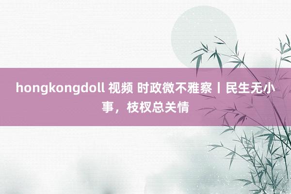 hongkongdoll 视频 时政微不雅察丨民生无小事，枝杈总关情