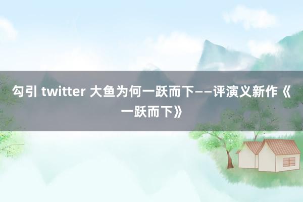 勾引 twitter 大鱼为何一跃而下——评演义新作《一跃而下》